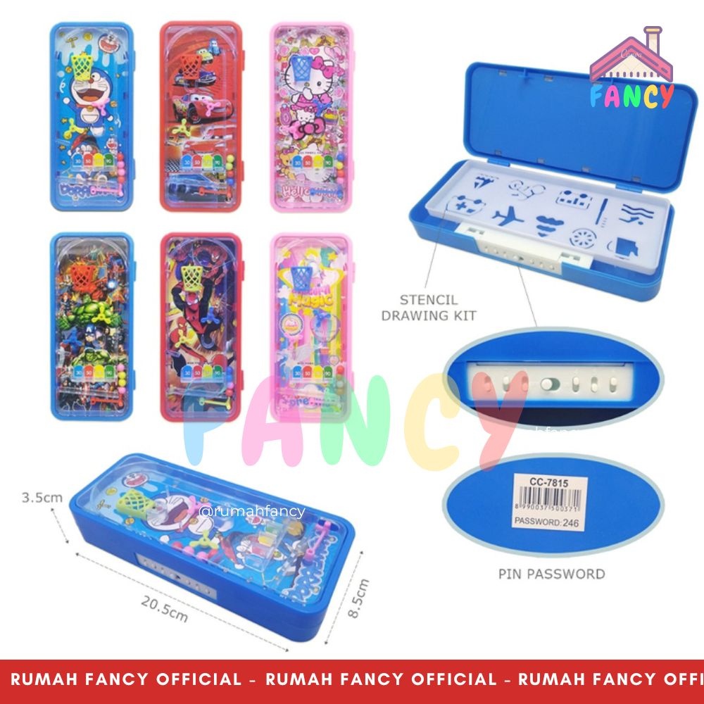 

Tempat Pensil Kotak Pensil PASSWORD Anak Karakter + Mainan Pinball Pin Ball CC 7815 Motif Lucu Unik