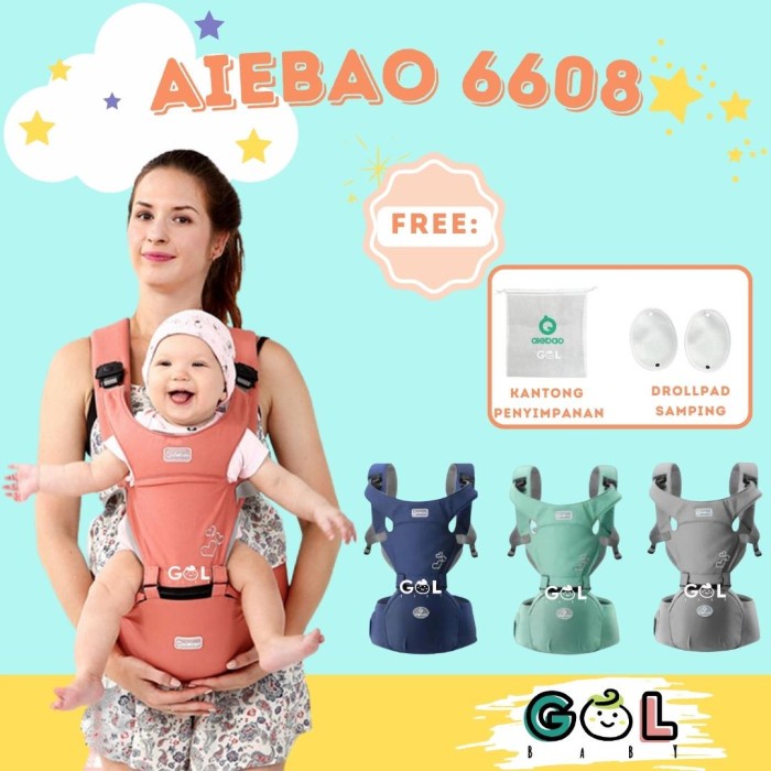 gendongan bayi aiebao 6608 hipseat baby carrier aiebao 6608