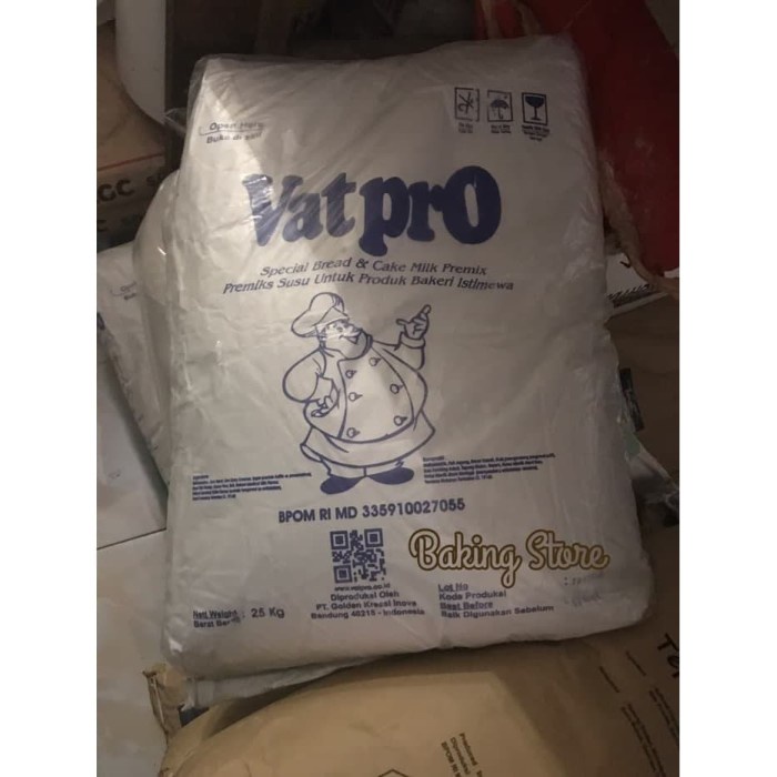 

Susu Bubuk Olahan Vat Pro 25kg untuk olahan kue & roti- Gosend Only!!!