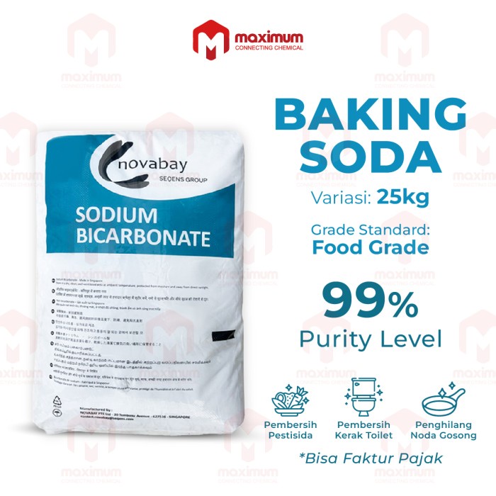 

Baking Soda / Soda Kue / Sodium Bicarbonate Novabay Food Grade 25 Kg