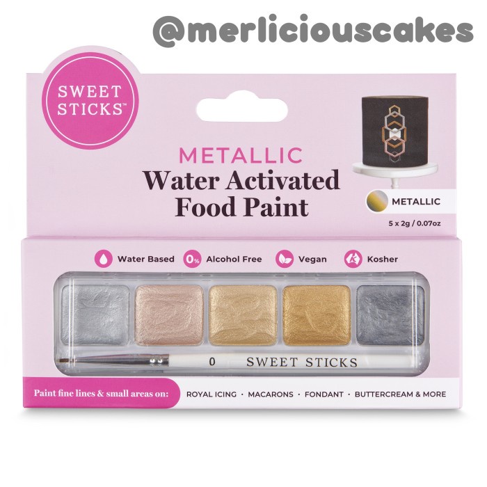 

Metallic Mini Palette Sweet Sticks Edible Art Paint Cake Kue