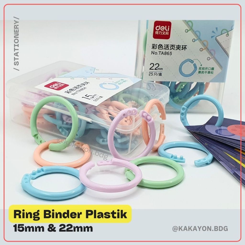 

Ring Binder Plastik Deli Fleksibel Lepas Pasang untuk Loose Leaf / Notebook