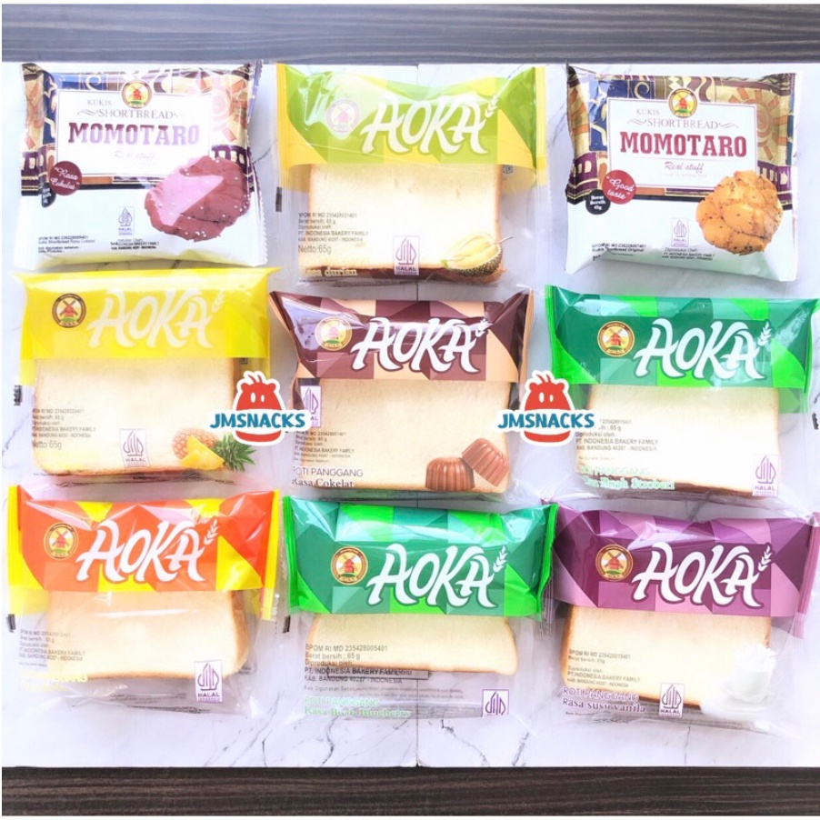 HJ [PROMO] Roti Ropang AOKA / MOMOTARO / ROTI GULUNG 1 DUS - grosir viral rolung termurah diskon