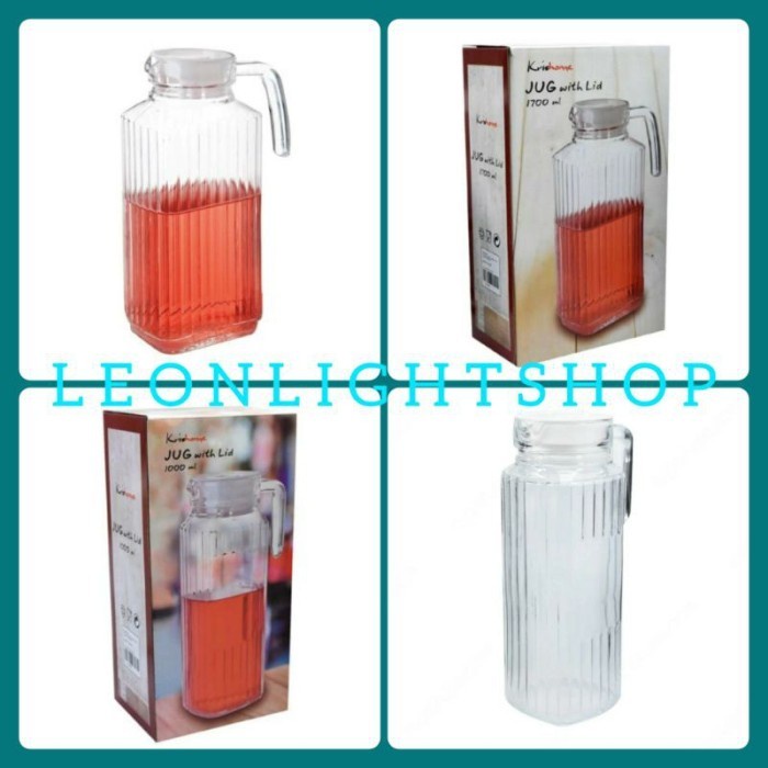 JTTOP KRISHOME TEKO MINUM KACA 1&1,7 LITER/JUG GLASS 1700 ML/ TEKO AIR MINUM