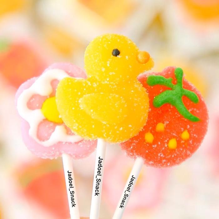 

Permen Gummy Lolipop Lunak 30X10 GR Rasa Buah By Jadoel_Snack Candy Gula Jelly Food Jeli