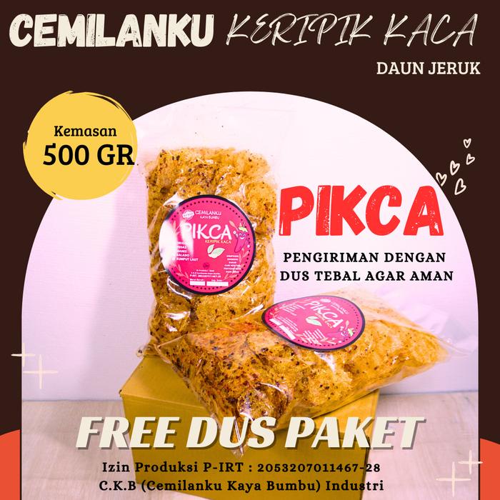 

500 GR - CEMILANKU KERIPIK KACA PIKCA KRIPCA DAUN JERUK ORGINAL DAN PEDAS Camilan Makanan
