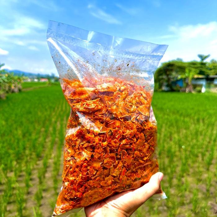

1KG - Keripik Singkong Kriwil Pedas Daun jeruk (Keripik setan) Kerupuk Food Snack