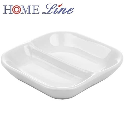 (Good) Piring Tempat Sambal Kecap Sekat 2 Keramik Home