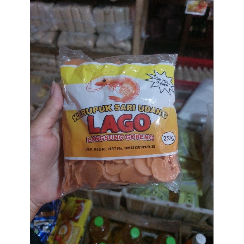 

KERUPUK MENTAH LAGO UDANG DAN BAWANG KECIL UKURAN 250GRAM, LEK HI, RAFAEL REPACK