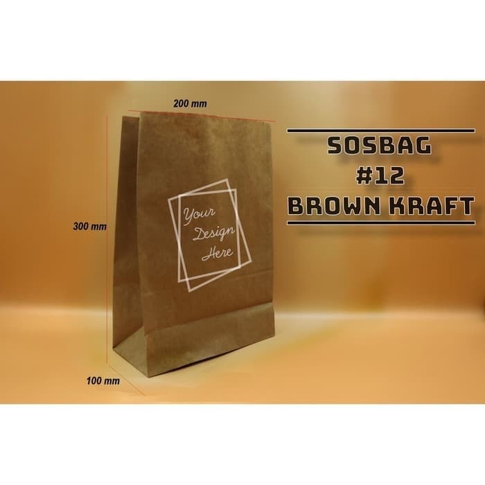 

pernakpernik- PAPER BAG - SOS BAG KODE 12 - BROWN KRAFT - KANTONG KERTAS ROTI - 100P