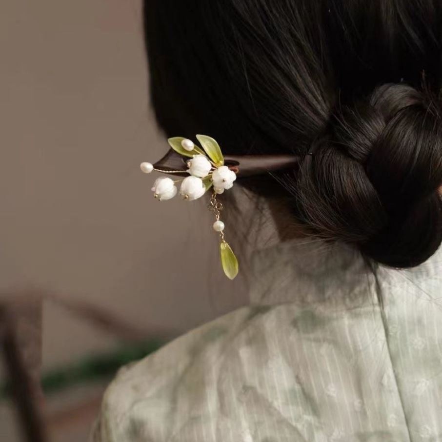 - Tusuk konde bunga jepang magnolia flower style hairpin hiasan rambut