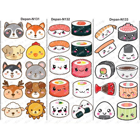 

HJ Edible Stamp Stiker Makanan Edible Stiker Edible Image Edible Print Sticker Makanan N119-N136