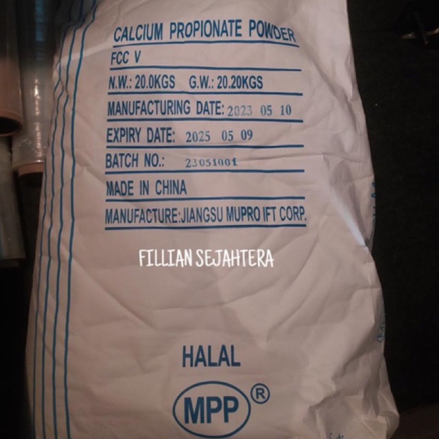 

HJ Calcium Propionate Powder Mupro Ex. RRC food grade Anti Tengik Kalsium Propionat Murah 1kg Repack