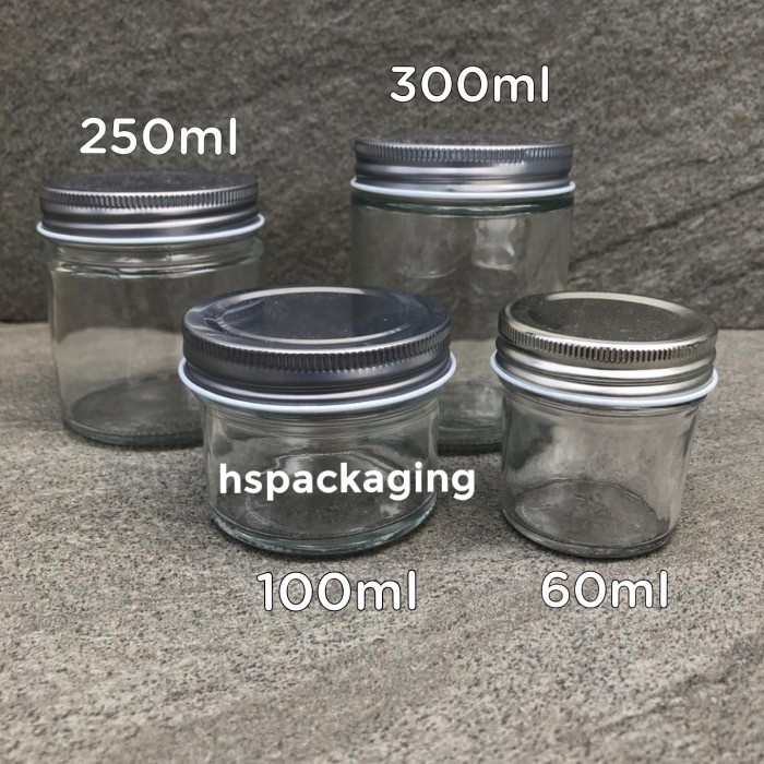 (Good) TUTUP STAINLESS 100ml Toples Jar Botol Kaca / Glass Jar 100 ml