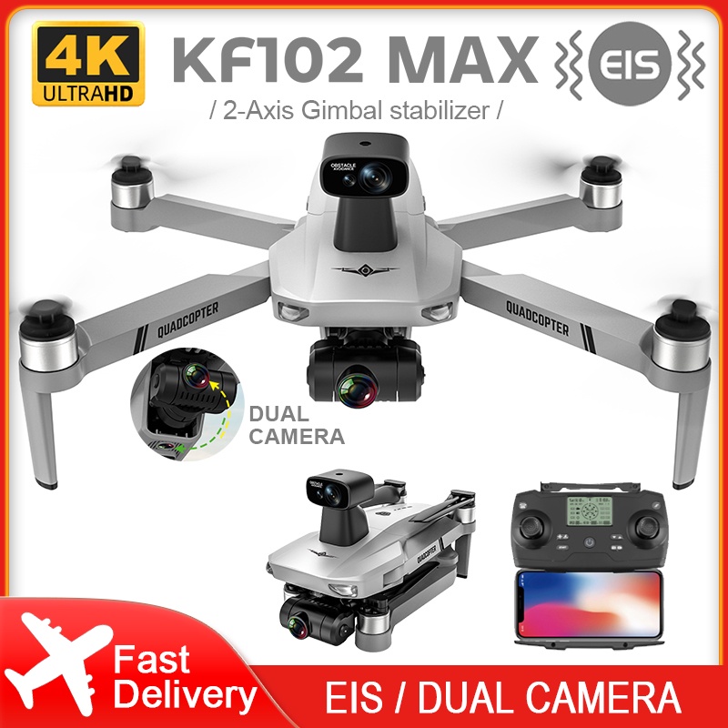 Kf102 Max Gps Drone 4K Profesional Fpv Hd Camera Kf102 Drones 2-Axis Gimbal Brushless Motor Rc