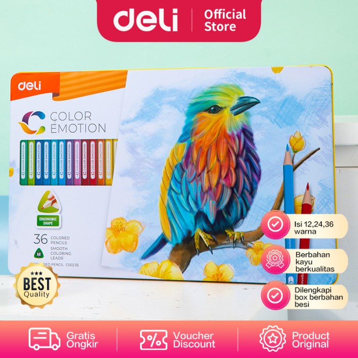 

Deli Pensil Warna / Colored Pencil - 36C 36Warna/Box Ec00235
