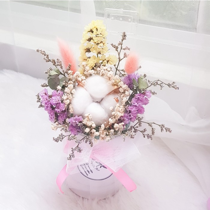 MINI BLOOM BOX BLOOM DOME DRIED FLOWER KADO GRADUATION COTTON FLOWER