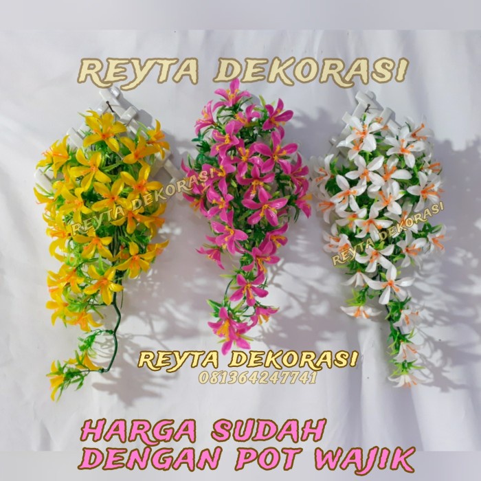 *TOP* BUNGA RAMBAT PLASTIK / TANAMAN HIAS DINDING /BUNGA HIAS RAMBAT KAMBOJA