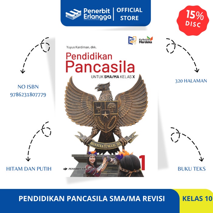

terbaru !!! pendidikan pancasila sma/ma kls.10/km revisi - erlangga ready