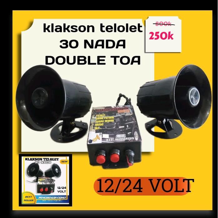 Klakson Mobil Elektrik Telolet 2 Toa Murah
