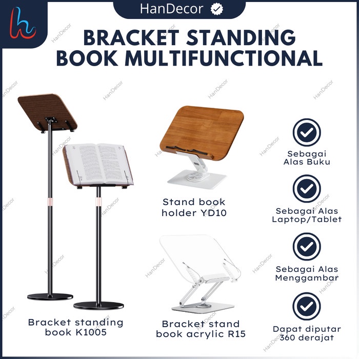 Jt Top Penyangga Sandaran Buku Yd10 Stand Reading Holder Tatakan Buku Lipat