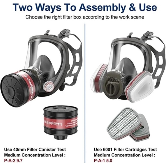 Gas mask full face mask respirator paint chemical pesticide