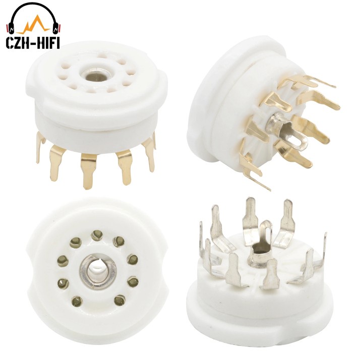 9Pin B9A Tube Socket PCB Mount Ceramic Valve Socket For 12AX7 12AU7
