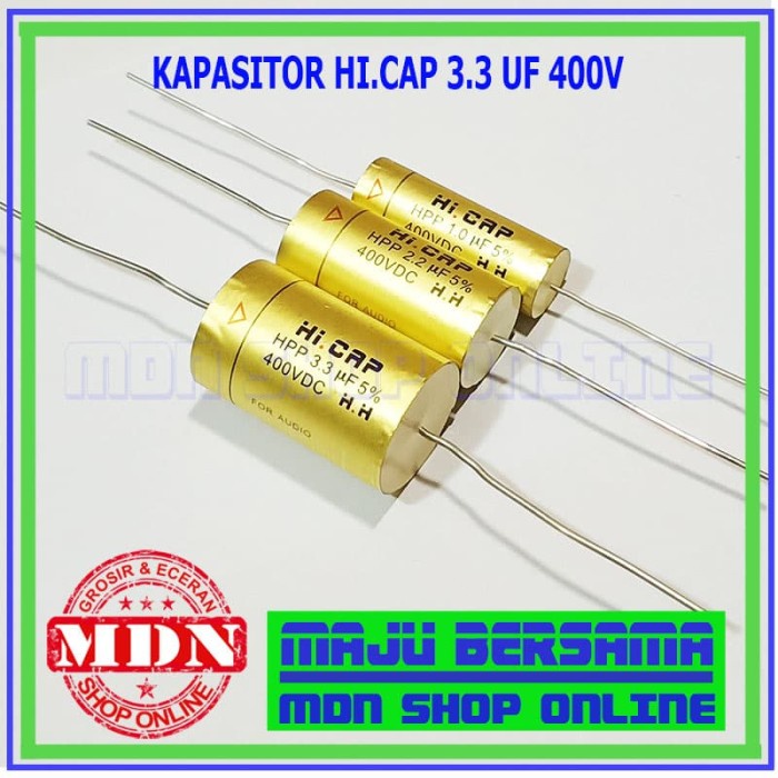 KAPASITOR HI CAP 3.3 UF 400V - KAPASITOR AUDIO KUALITAS BAGUS
