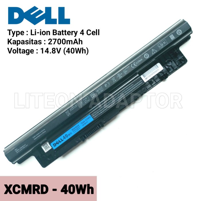 BATERAI ORIGINAL LAPTOP DELL INSPIRON 14 3000 3421 XCMRD 14.8V 40WH