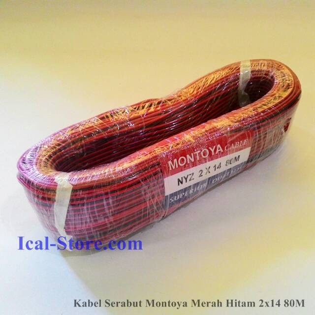 Kabel Serabut Montoya Nyz Isi 2X14 80 Meter Merah Hitam