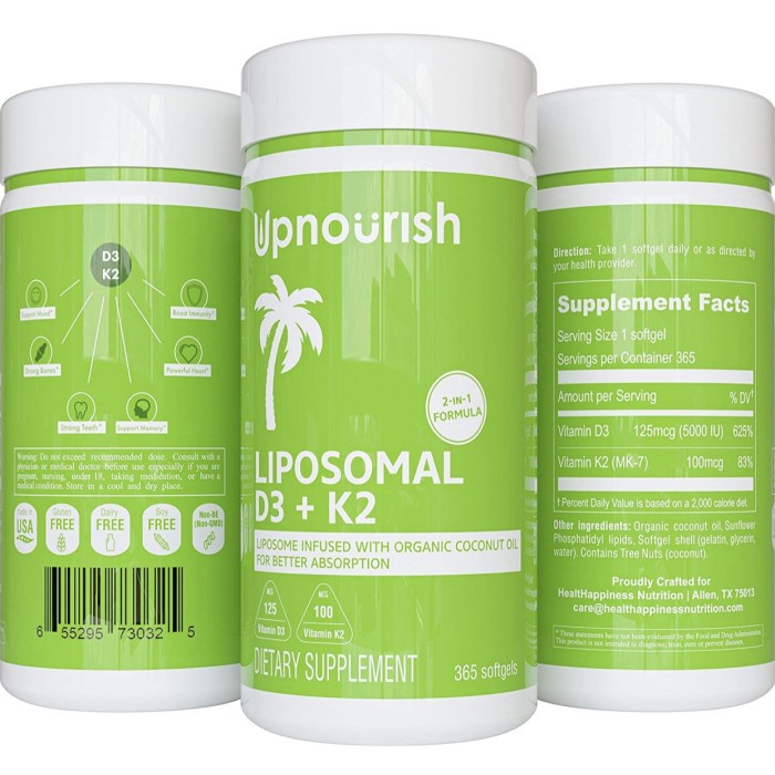 Upnourish Liposomal D3 K2 5000Iu