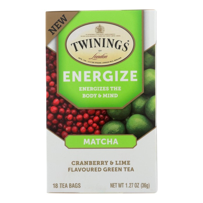 

Twinings Energize The Body & Mind Matcha Cranberry Lime Tea 18X2 Gram