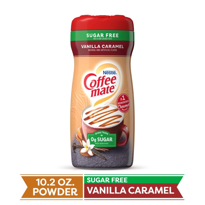 

Nestle Coffee Mate Sugar Free Vanilla Caramel Powder Creamer 289.1 Gr