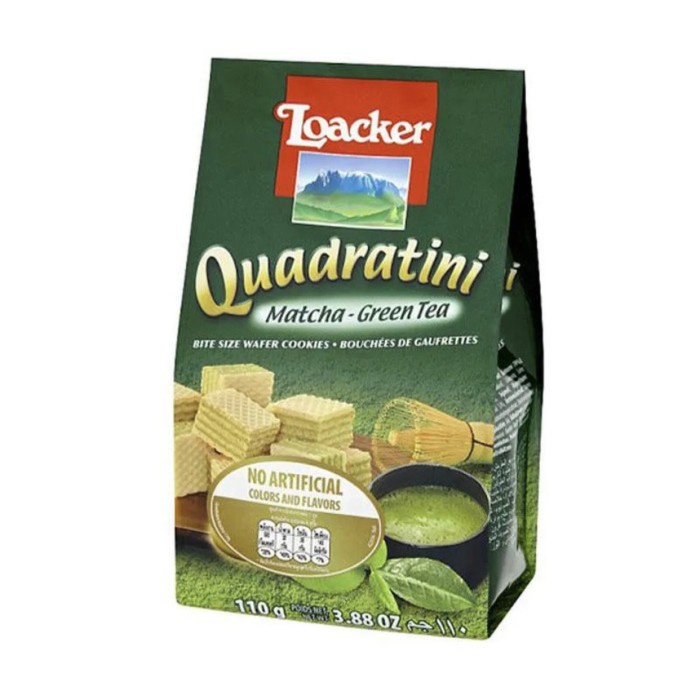 

Loacker Quadratini Matcha Green Tea / Biskuit Loacker Matcha 110 Gram