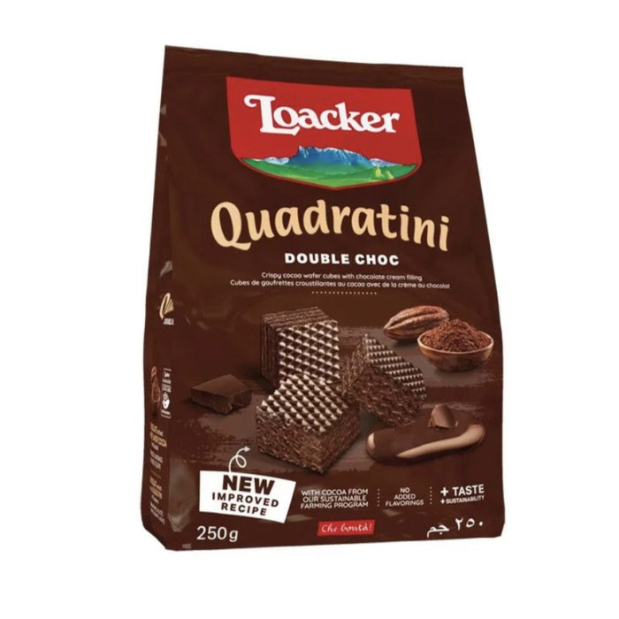 

Loacker Quadratini Double Chocolate / Biskuit Loacker Double Coklat