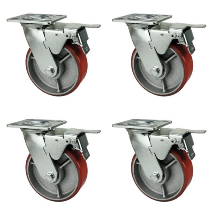 

Roda Caster Troli Pu Merah 6 Inch Taiwan Heavy Duty Set Rem Kunc