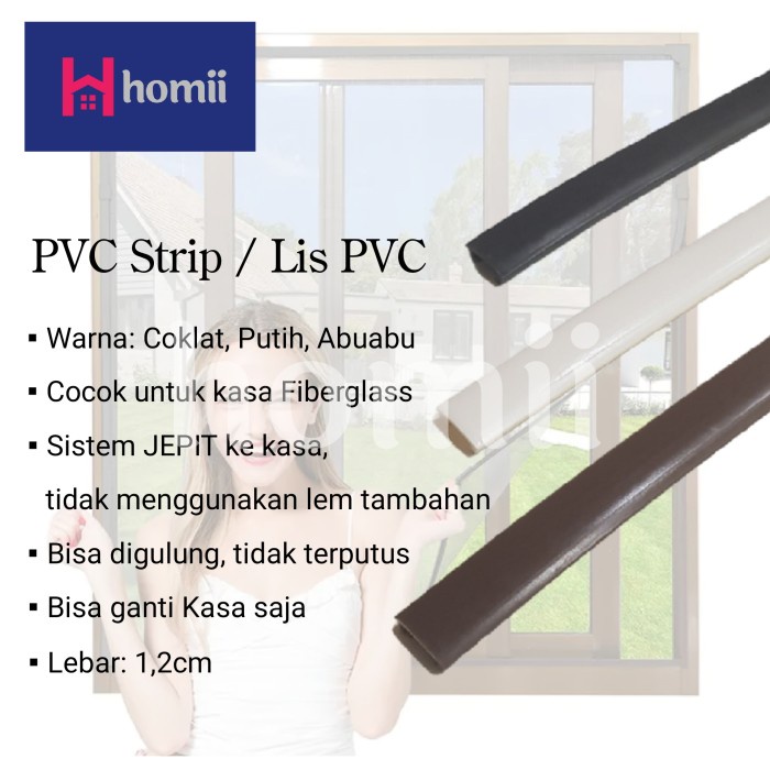 HOMII LIS PVC KASA NYAMUK MAGNET FIBERGLASS DIY / PVC STRIP / LIST PVC JENDELA KELAMBU KAWAT NYAMUK