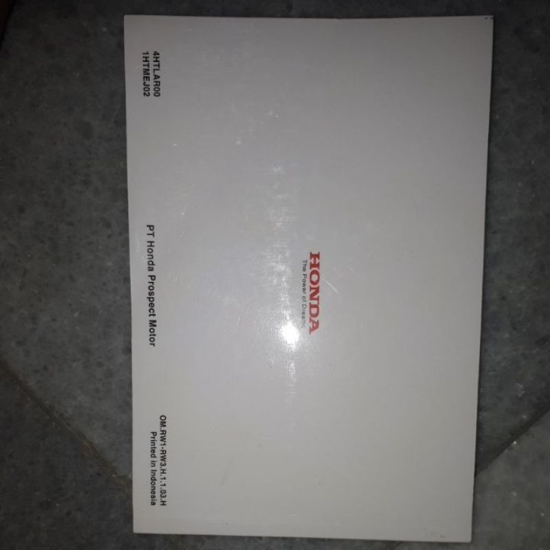 BUKU MANUAL BOOK PEDOMAN PEMILIK MOBIL HONDA CRV NEW MODEL TERBARU ASLI.