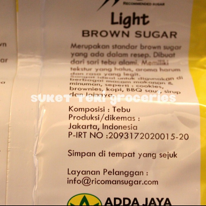 

Ricoman Light / Dark Brown Sugar 1kg READY GOSEND