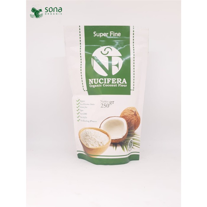 

(BestSeller) nucifera organic coconut flour - tepung kelapa 250gr
