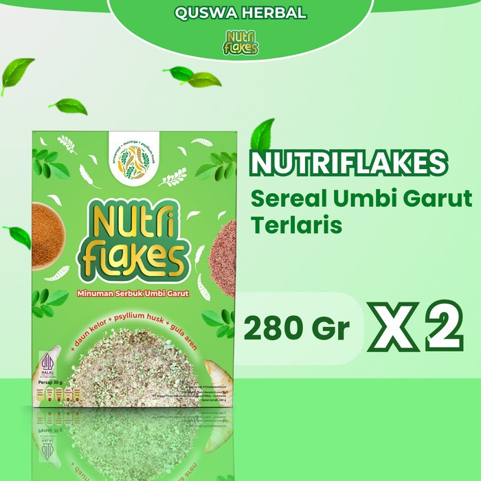 

(BestSeller) 2 BOX NUTRIFLAKES - SEREAL UMBI GARUT UNTUK ASAM LAMBUNG