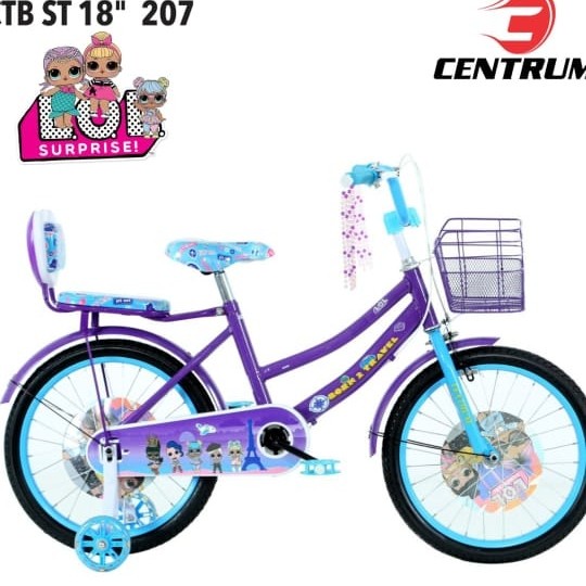 Sepeda mini anak perempuan 18 "inch 6 d 9 tahun ada roda bantu Kode 670