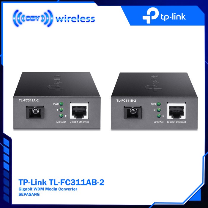 Tp-Link Tl-Fc311Ab-2 Media Converter Fo To Lan Gigabit Ab - Sepasang