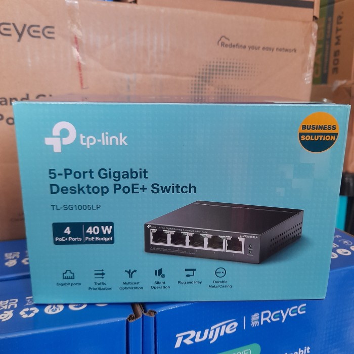 Tplink Switch Poe 5Port Tl-Sg1005P Gigabit Desktop Switch 4-Port Poe