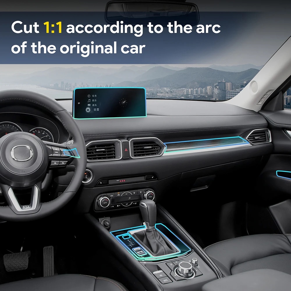 IMPORT FOR MAZDA CX-5 CX5 2017-2024 INTERIOR PROTECTION FILM TPU ANTI-SCRATCH STICKER DASHBOARD GPS