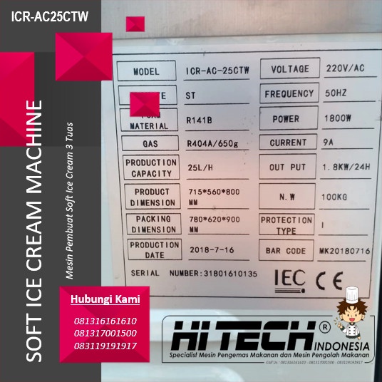 

Promo Terbatas Soft Ice Cream Aecoe Icr-Ac25Ctw Mesin Soft Es Krim Icr - Ac25Ctw Aman