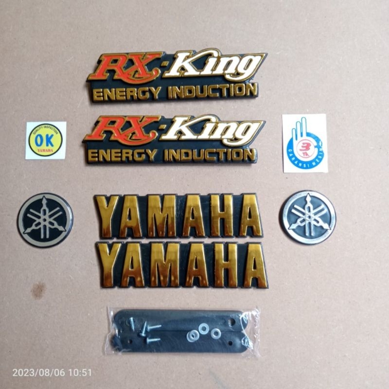 set logo emblem yamaha rx king timbul, emblem atom box rx king emblem tangki rx king