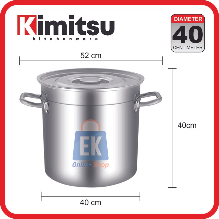 Panci Stainless 40cm Kimitsu Dandang Stainless Steel Panci Stainless Steel Tebal Panci Dandang