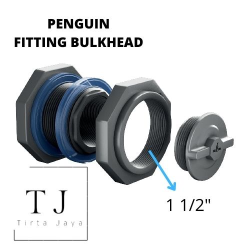 Mur Tandon PENGUIN 1,5" Bulkhead Mur Toren Adaptor 1,5" 1 1/2" ASLI PENGUIN