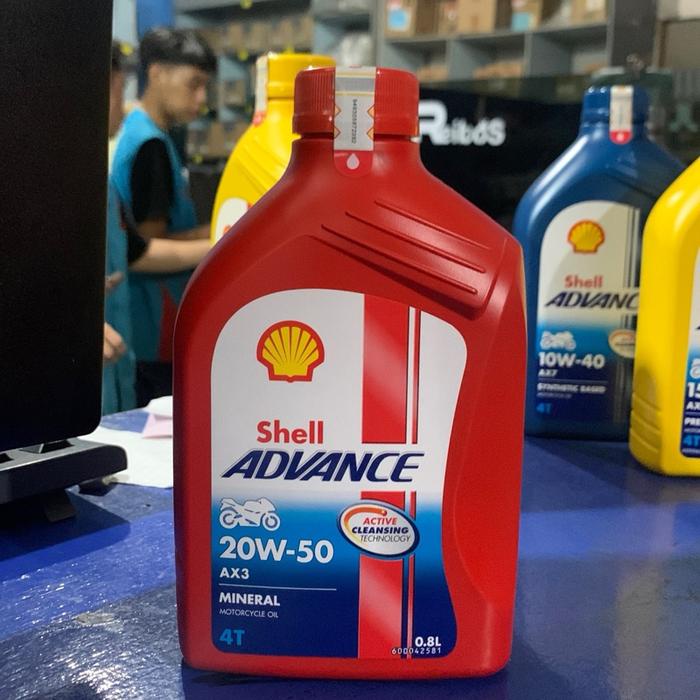 Oli Mesin SHELL AX3 20W-50 0,8Liter Untuk Motor Supra, Jupiter dll